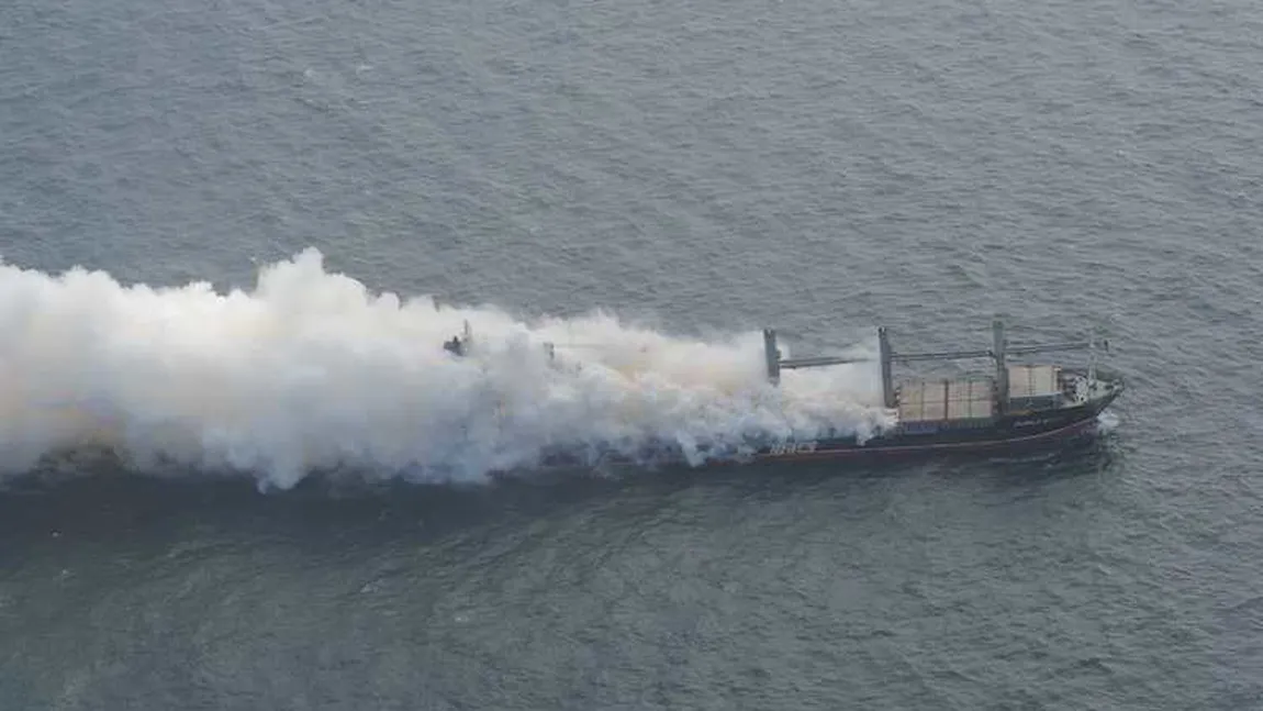 Vas eşuat în Marea Nordului: Pericol de explozie