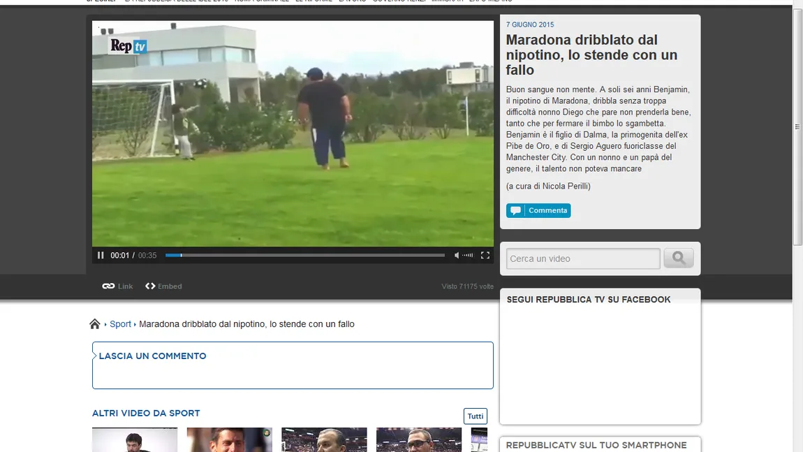 Aşchia nu sare departe de trunchi: Nepotul lui Maradona şi-a driblat bunicul VIDEO