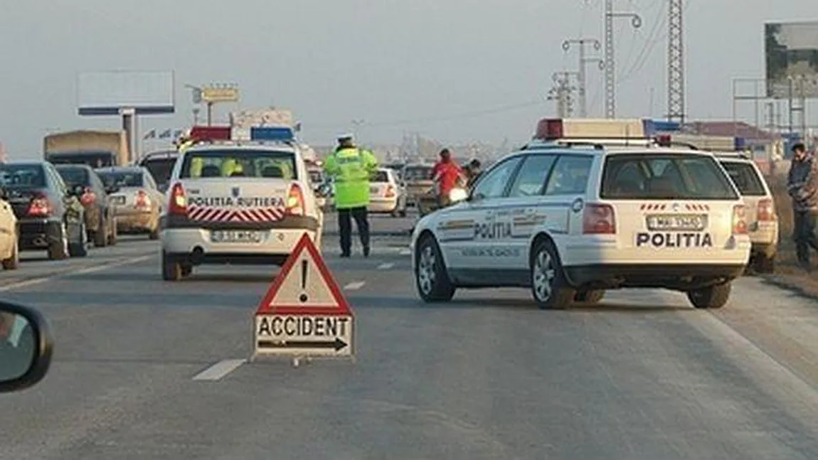 Accident în lanţ cu CINCI MAŞINI pe Autostrada Soarelui