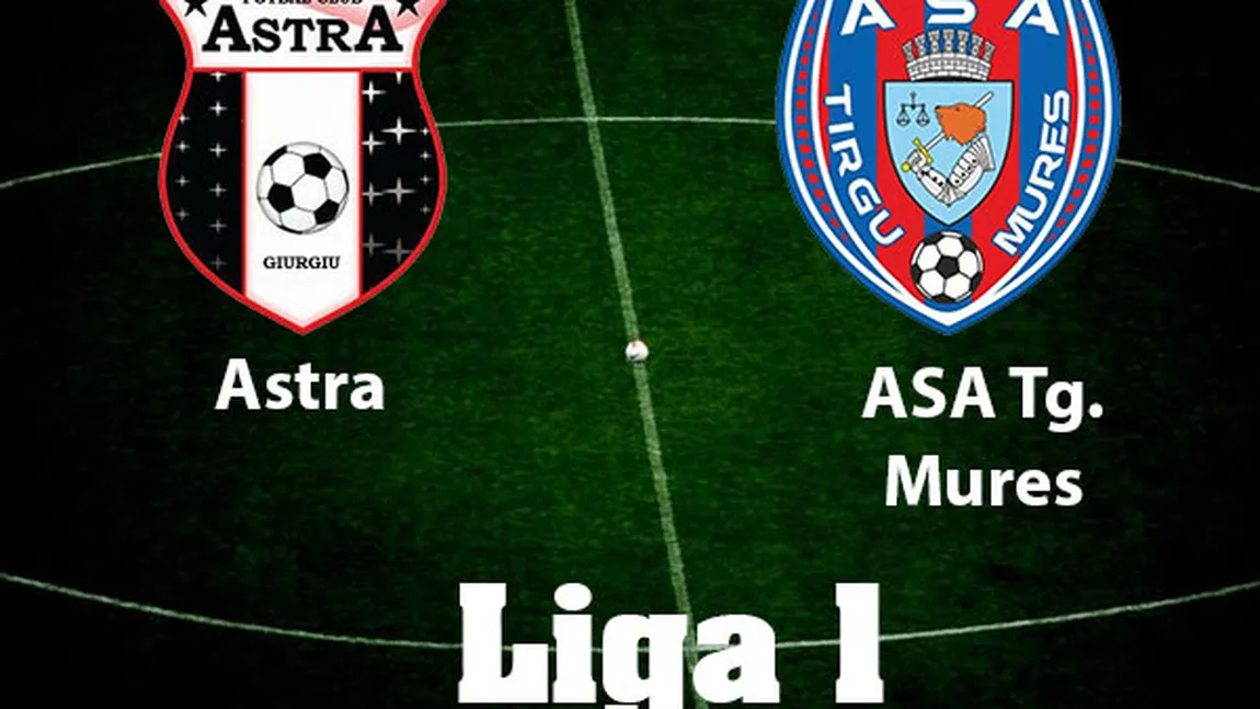 ASTRA GIURGIU- ASA TG. MURES LIVE VIDEO Dolce Sport: Duel european în Liga 1