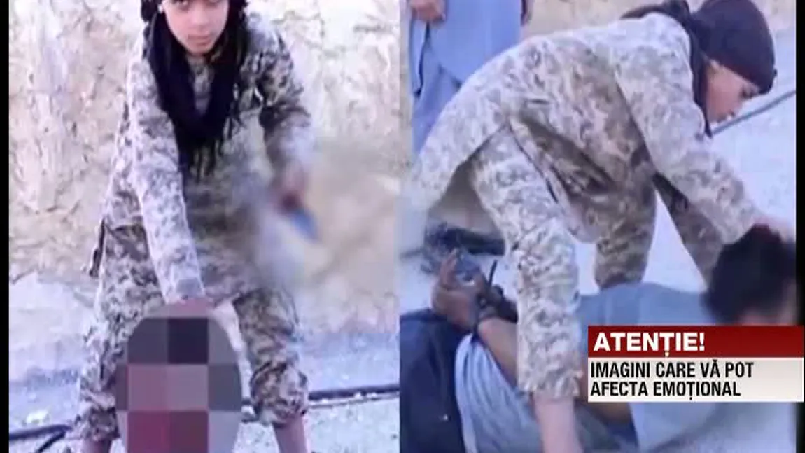 Copiii călăi ai Statului Islamic. Imagini şocante cu decapitarea unui soldat sirian VIDEO