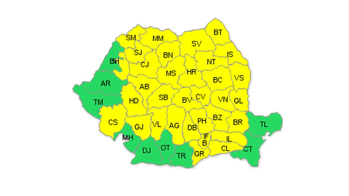 COD GALBEN DE FURTUNI în aproape toată ţara