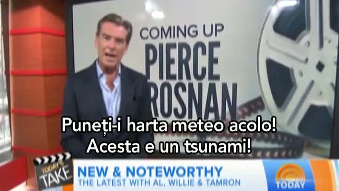 Pierce Brosnan se face de râs în DIRECT când încearcă să prezinte rubrica meteo VIDEO