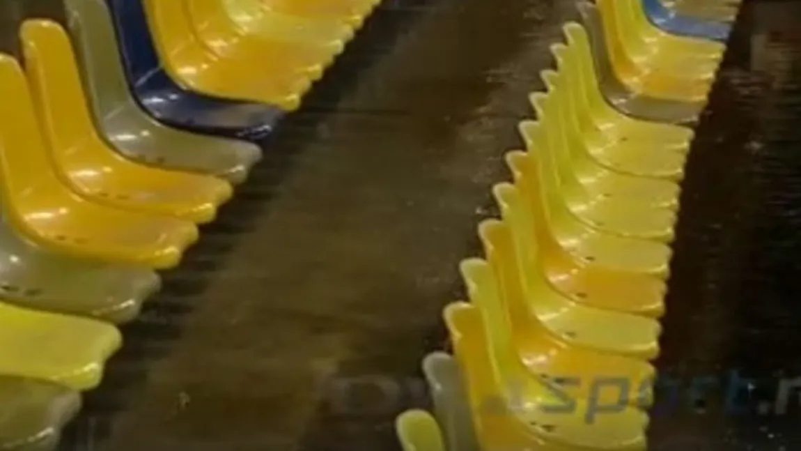 IMAGINI SCANDALOASE. Tribunele de pe Arena Naţională, inundate VIDEO