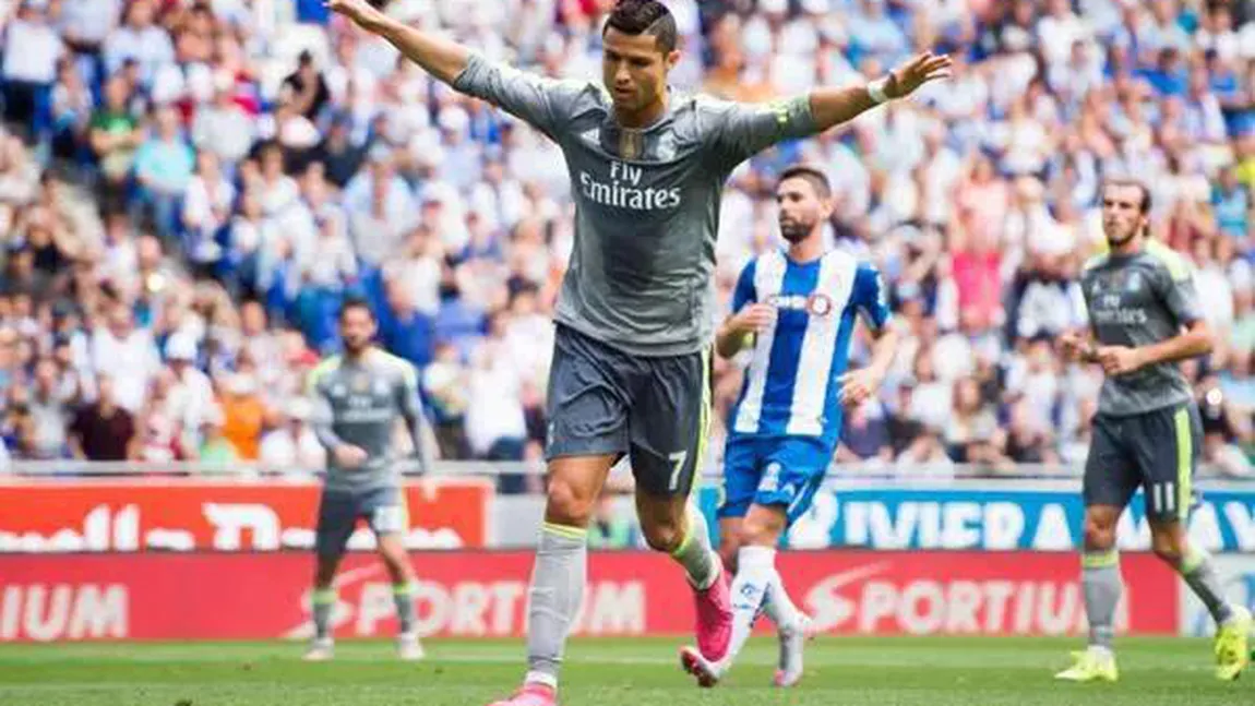 Cristiano Ronaldo a devenit cel mai bun marcator din istoria Realului. A marcat cinci goluri cu Espanol VIDEO