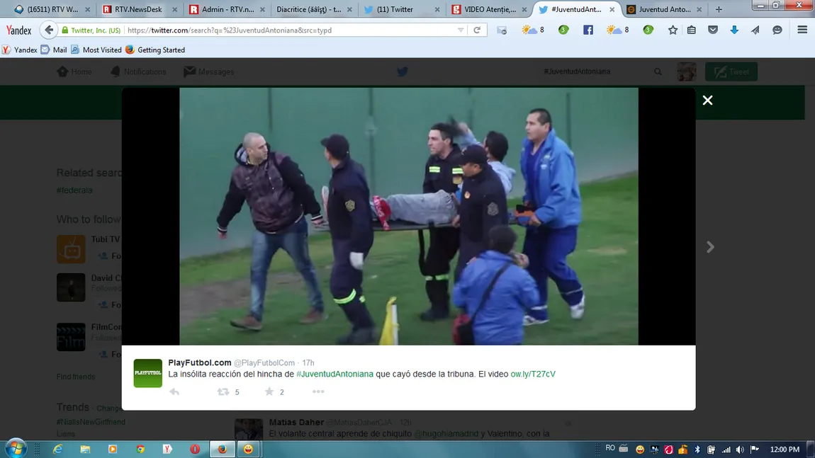 Picat ca din cer. Moment şoc, un spectator a căzut din tribune pe gazon, în timpul meciului VIDEO