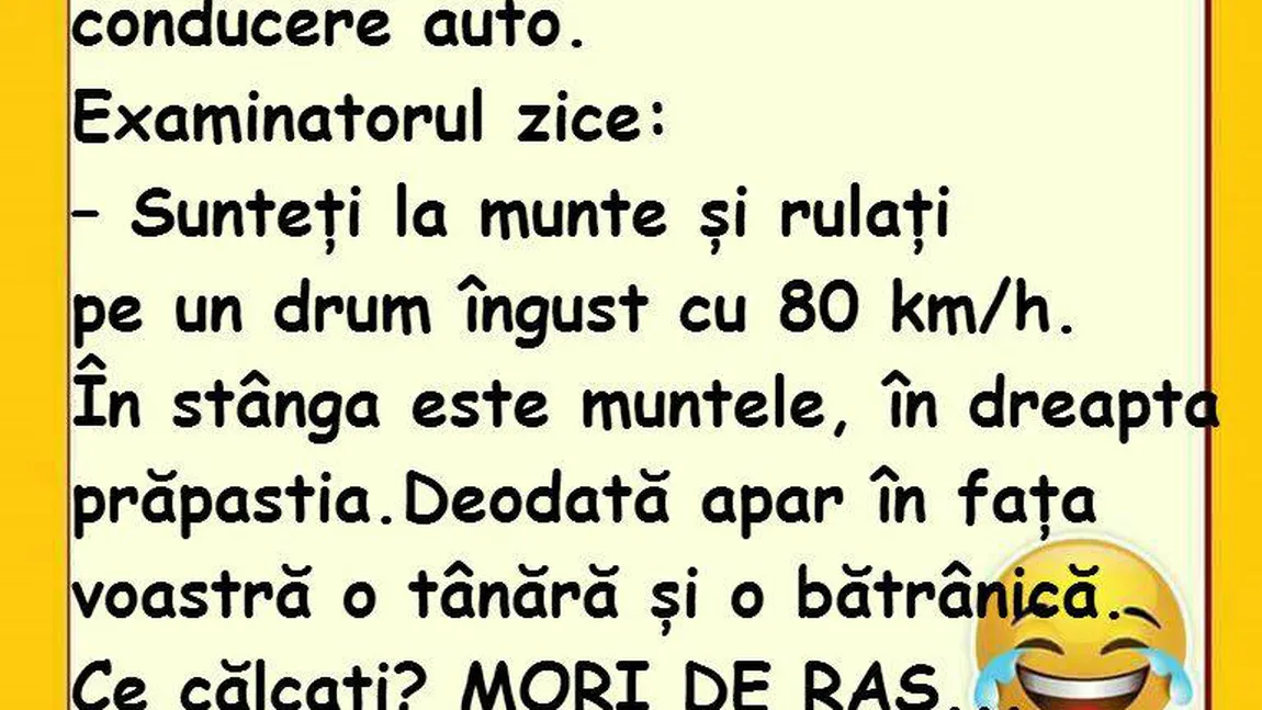 Bancul zilei: Examen auto