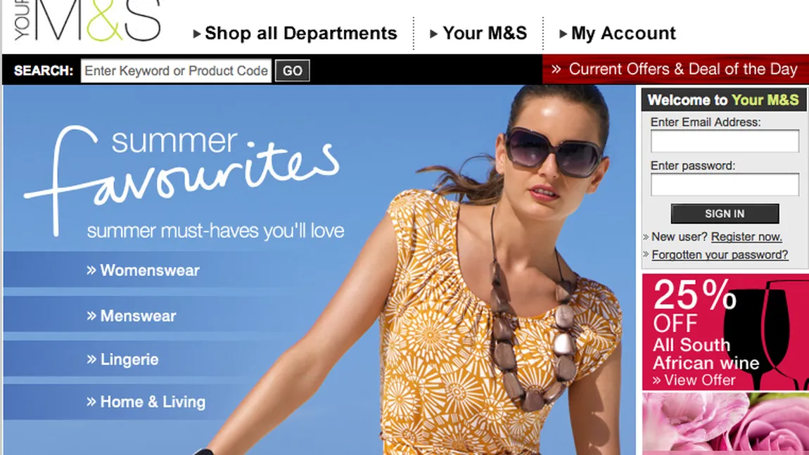 Site-ul Marks & Spencer, suspendat temporar după ce clienţii vedeau datele altor persoane