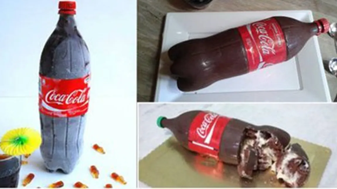 A tăiat o sticlă de COCA COLA, a pus cremă de ciocolată şi uite ce a ieşit