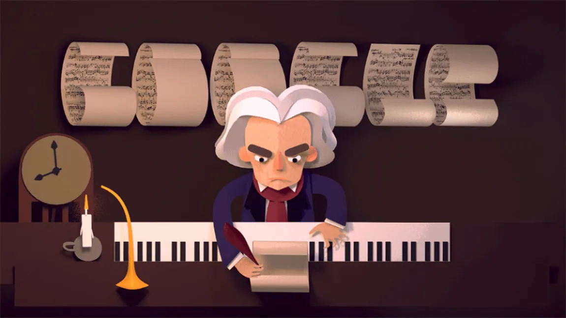 Beethoven, celebrat de GOOGLE pe 17 decembrie cu un doodle muzical