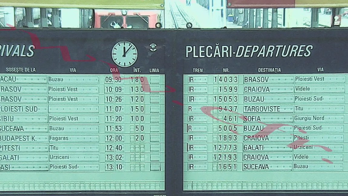 ÎNTÂRZIERI de până la 3 ORE în Gara de Nord din Capitală, din cauza verificării noului sistem de dirijare