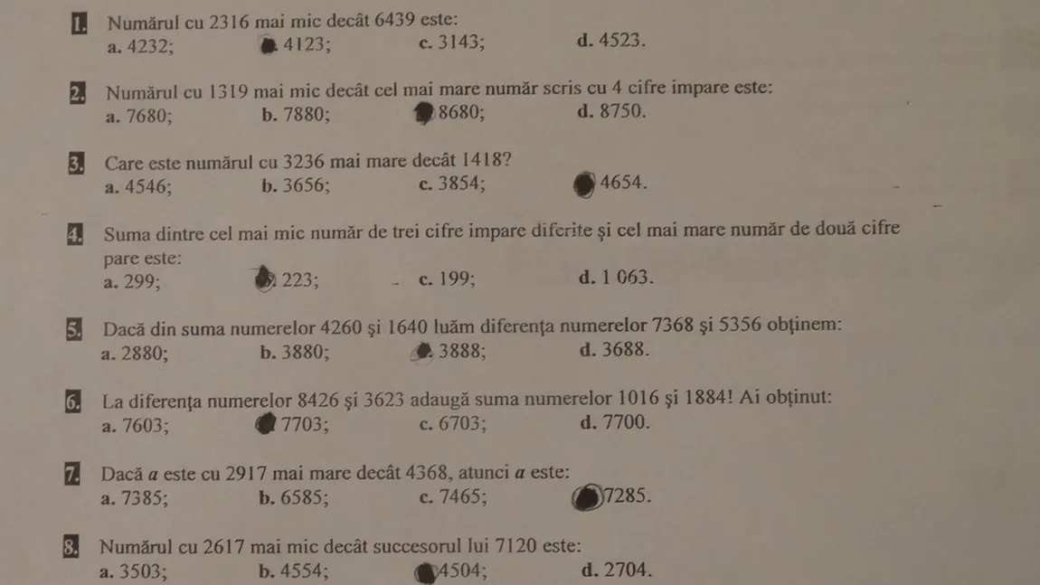 BAREME COMPER MATEMATICĂ 2019, SUBIECTE COMPER 2019 MATEMATICĂ. Ce au primit şi cum se rezolvau subiecte din Etapa I