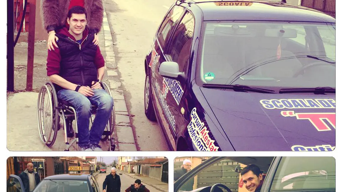 Voinţă impresionantă. Fostul rugbyst George Baltă, paralizat acum 10 ani, a obţinut permisul de conducere auto