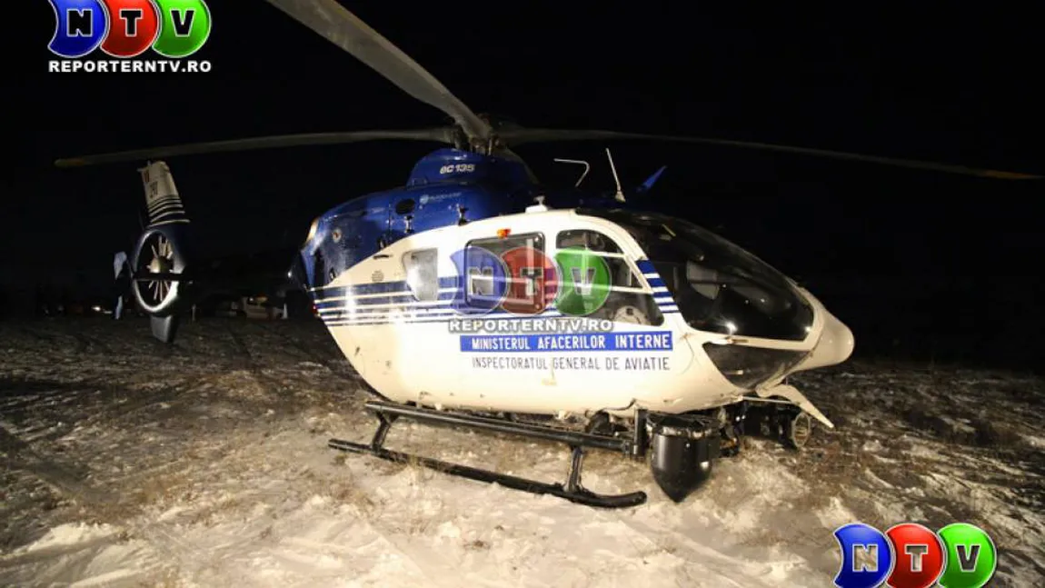 Misiune de salvare cu elicopterul în Tulcea. Un bărbat s-a rătăcit pe un lac îngheţat