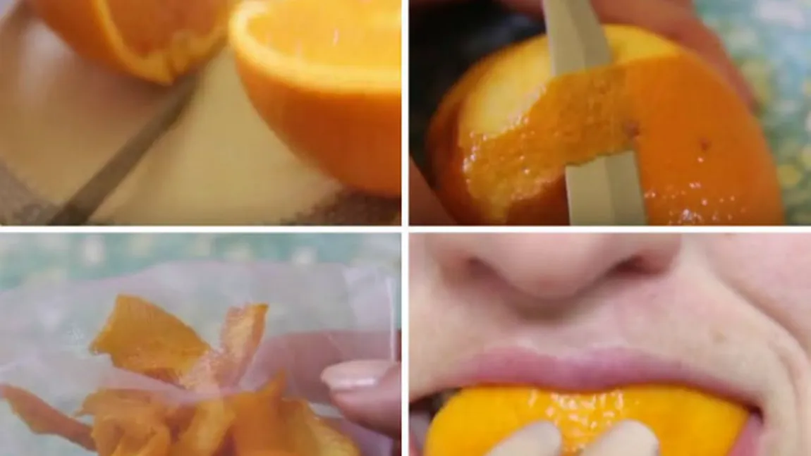 A aplicat o coajă de portocală direct pe dinţi, apoi a observat ceva incredibil. Poţi încerca şi tu