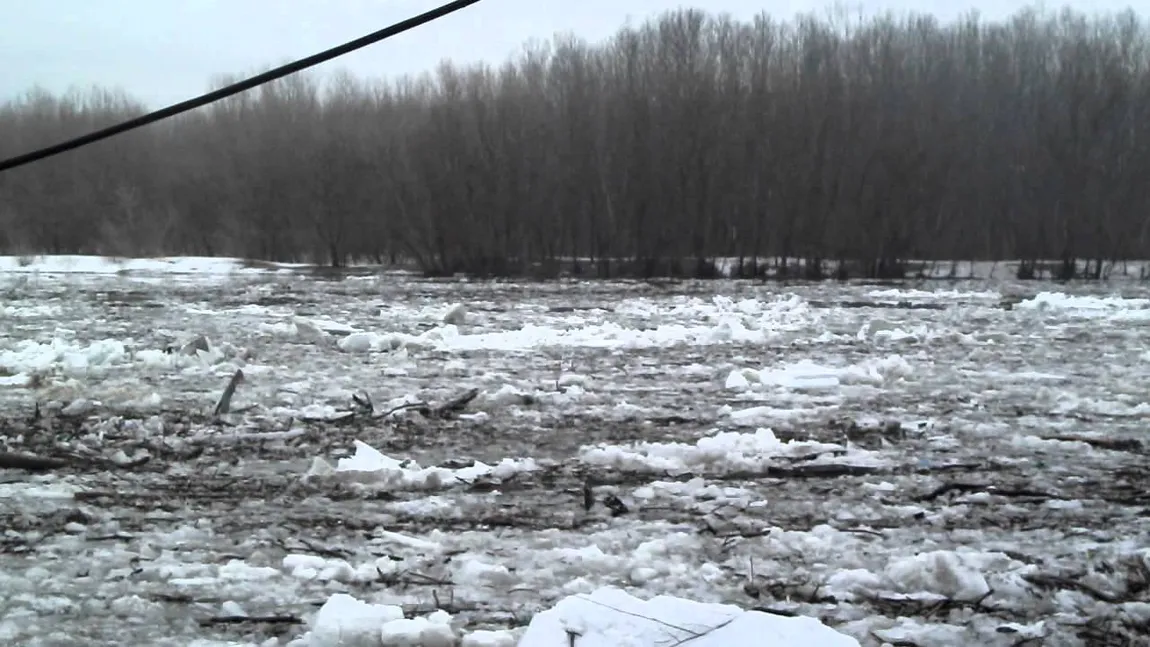 Alertă în Neamţ din cauza unor sloiuri de gheaţă de pe râul Bistriţa