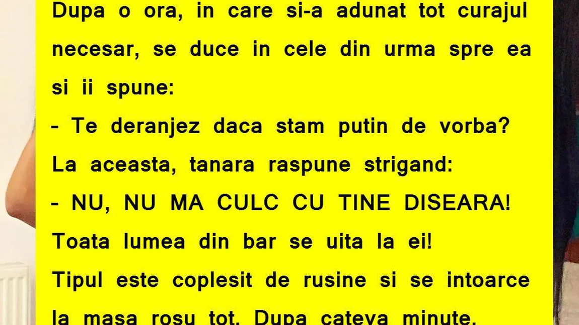 BANCUL DE SÂMBĂTĂ: Un tip se duce la bar...