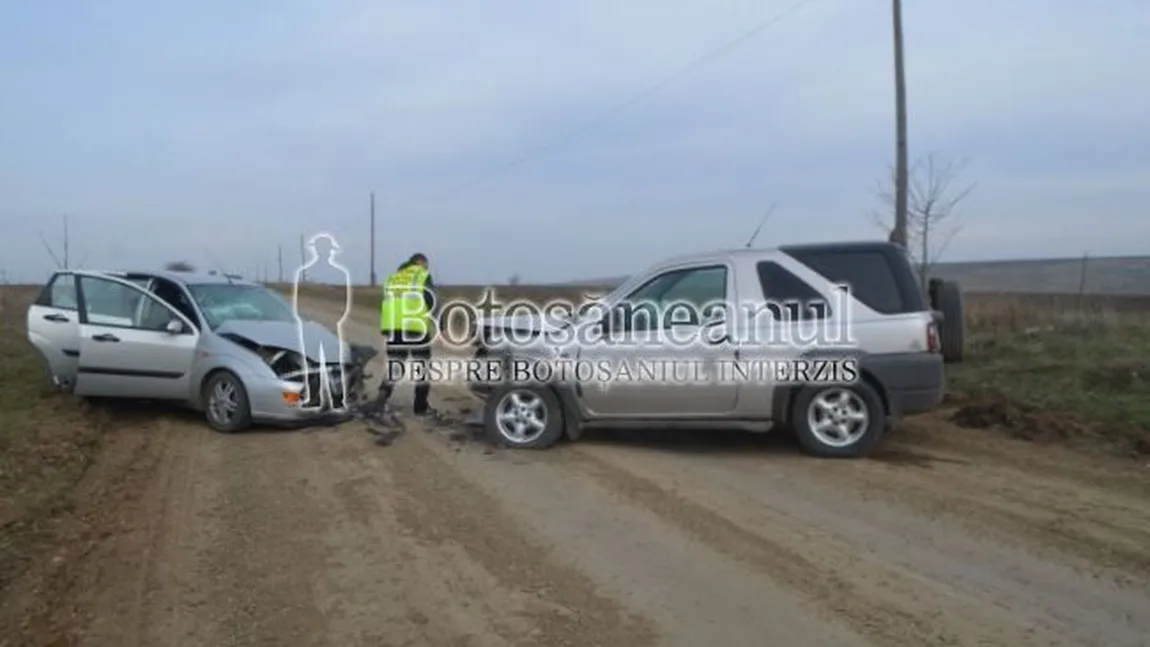 Accident în Botoşani, produs din cauza fumului gros de pe drum. Cinci persoane, transportate la spital