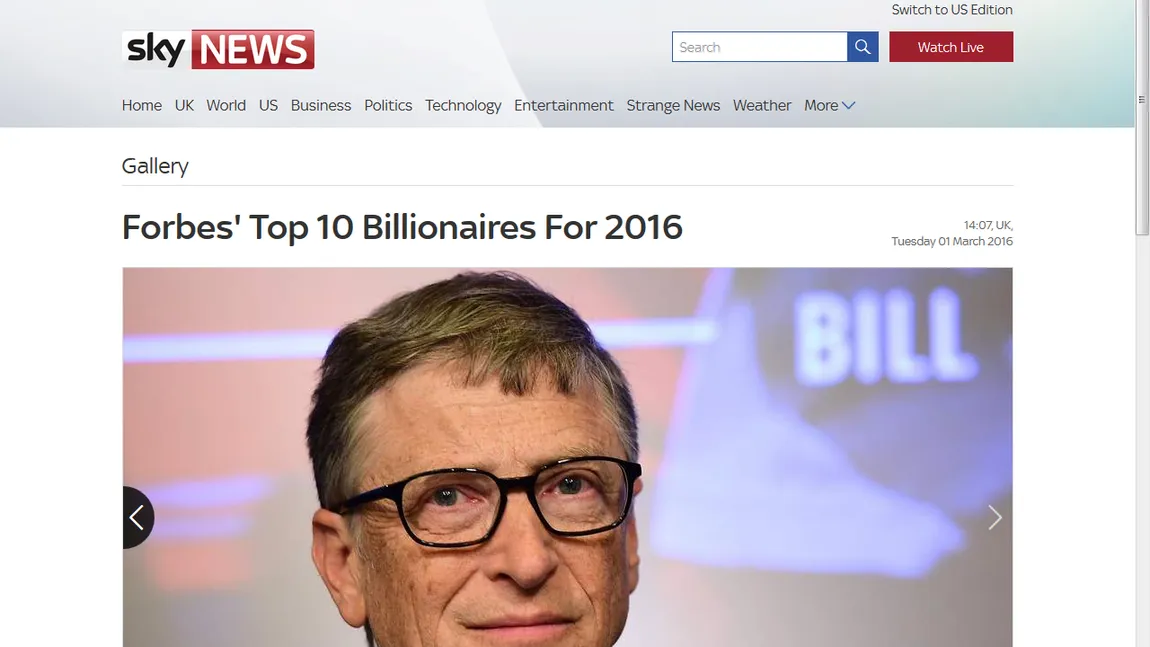 Forbes 2016: Cine sunt cei mai bogaţi oameni din lume Vezi lista bogaţilor GALERIE FOTO