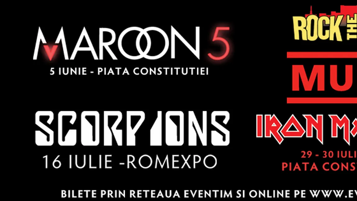 Iron Maiden, Muse şi Scorpions cântă la Bucureşti în luna iulie