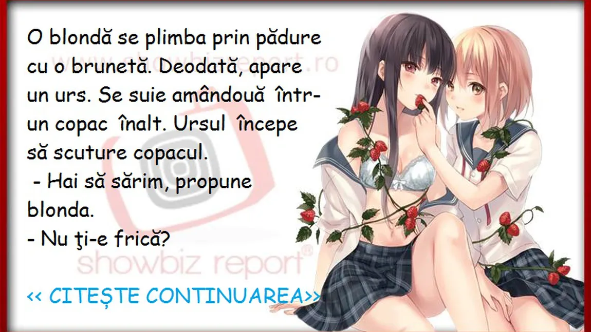 Bancul zilei: O blondă şi o brunetă dau nas în nas cu URSUL