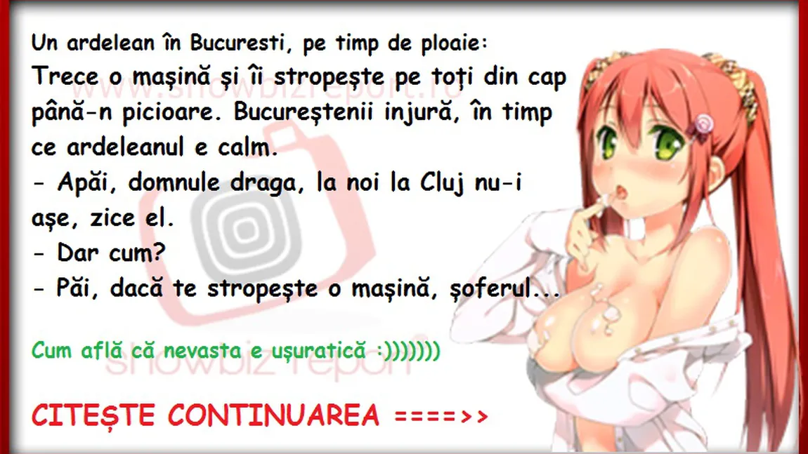 BANCUL ZILEI: Un ardelean în Bucuresti, la semafor, pe timp de ploaie.