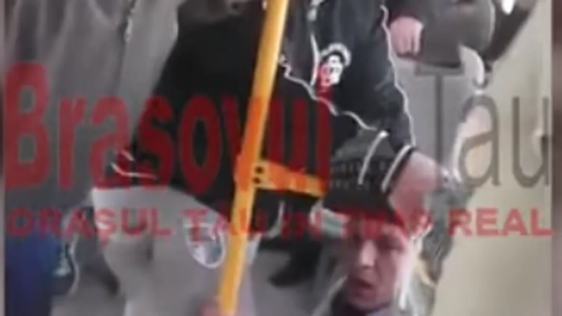 BĂTAIE CRUNTĂ în autobuz. Un bărbat din Braşov a fost lovit cu o ţeavă VIDEO