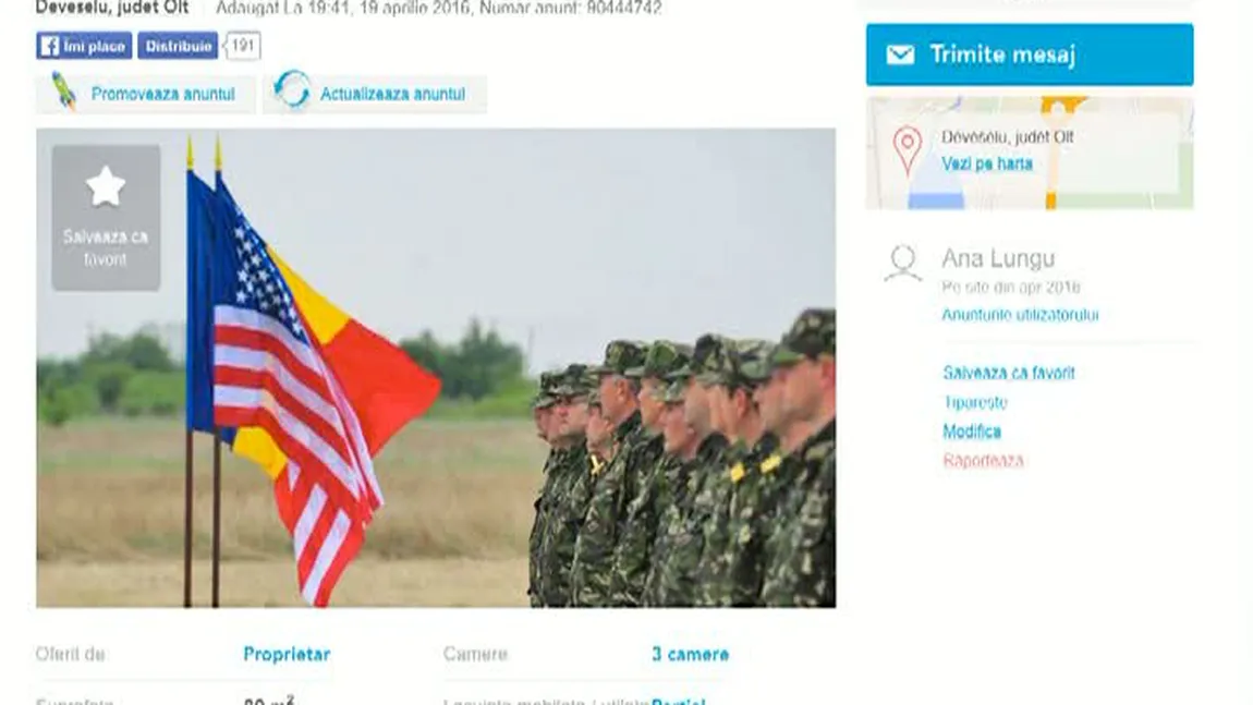 Americanii de la Deveselu caută case pe OLX. Ce cerinţe au militarii VIDEO