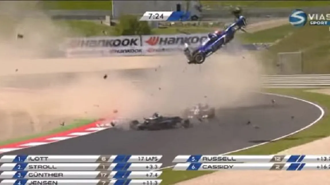 Accident cumplit în Formula 3. Un pilot american a fost lovit succesiv, de două monoposturi VIDEO