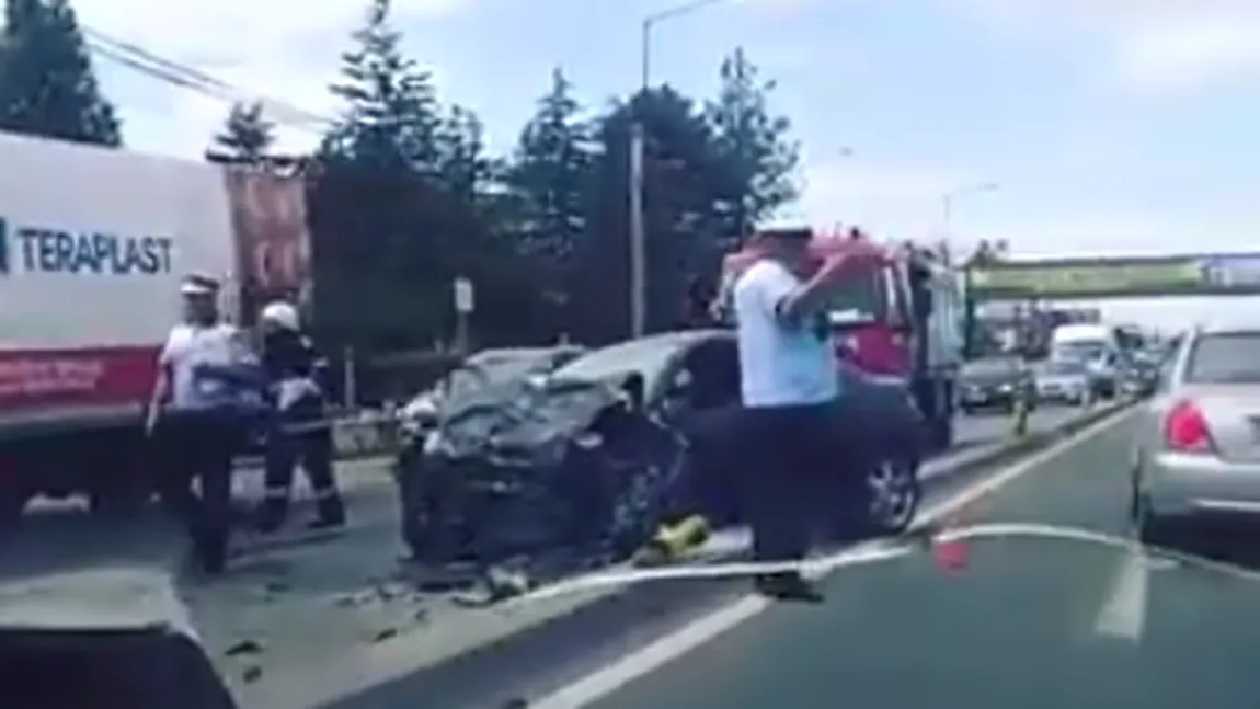 Accident rutier la Otopeni. CINCI maşini au fost implicate. Şase persoane, rănite VIDEO