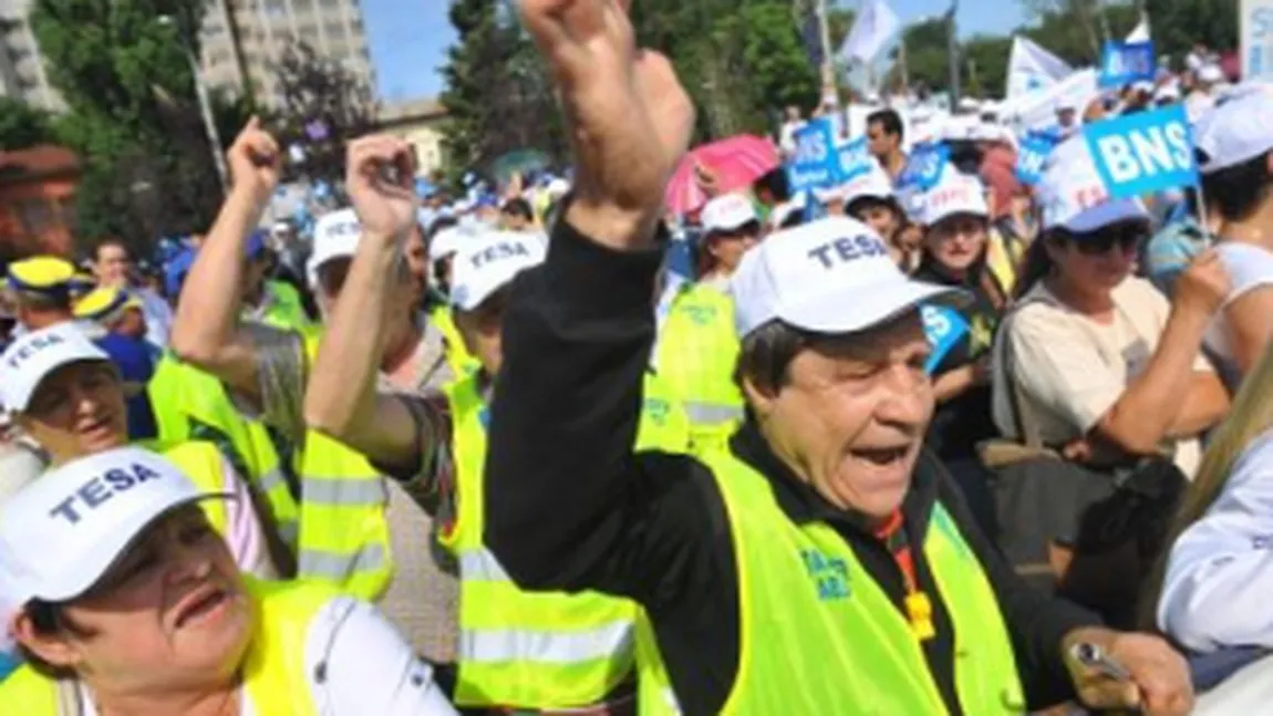 Sindicaliştii din energie protestează la Cotroceni