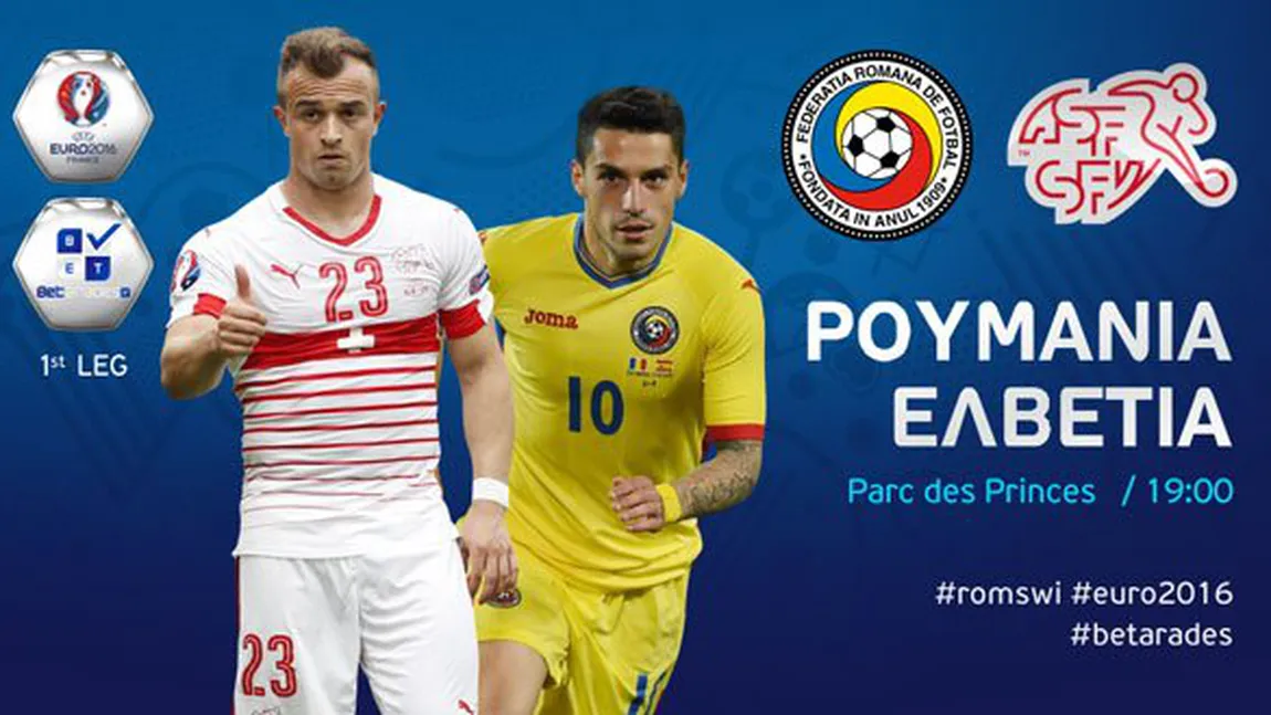 ROMÂNIA-ELVEŢIA LIVE VIDEO DOLCE SPORT. Trei schimbări în echipa de start, faţă de meciul cu Franţa