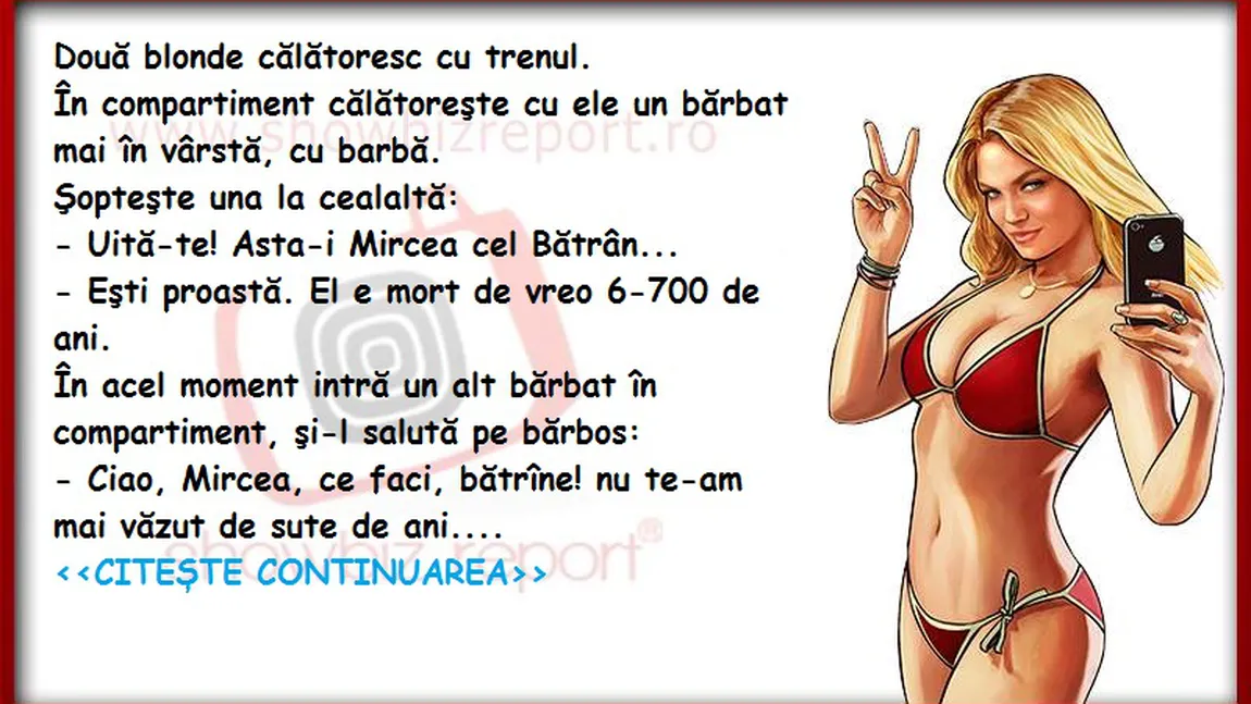 BANCUL ZILEI. Două BLONDE călătoresc cu TRENUL