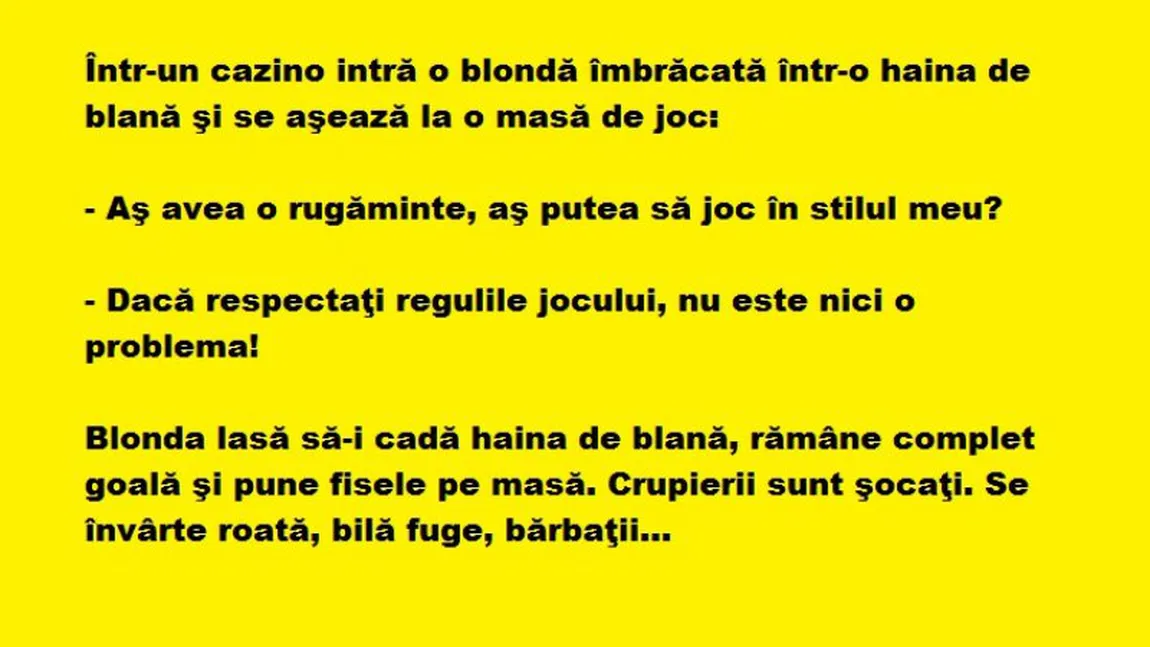 Bancul zilei. O blondă demonstrează că nu toate sunt proaste
