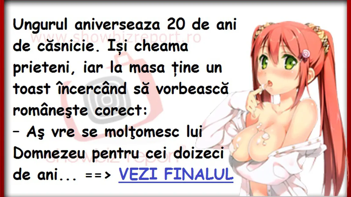 Bancul Zilei: Ungurul îşi aniversează 20 de ani de căsnicie