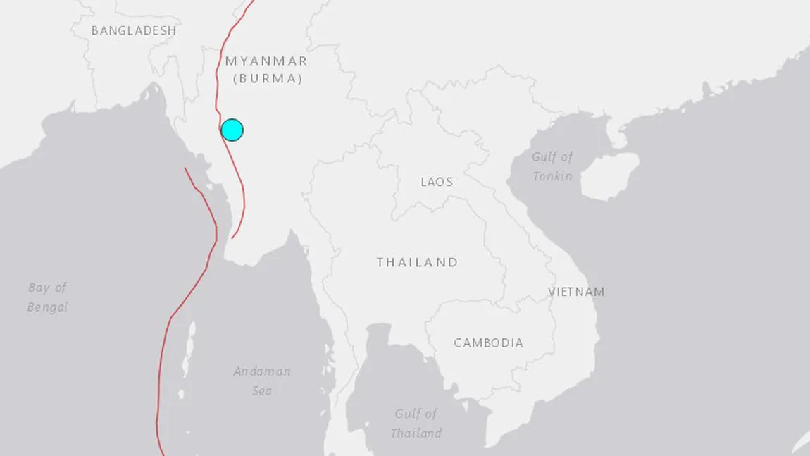 Cutremur puternic, cu magnitudine 6.8, în Myanmar. A fost resimţit şi în Thailanda