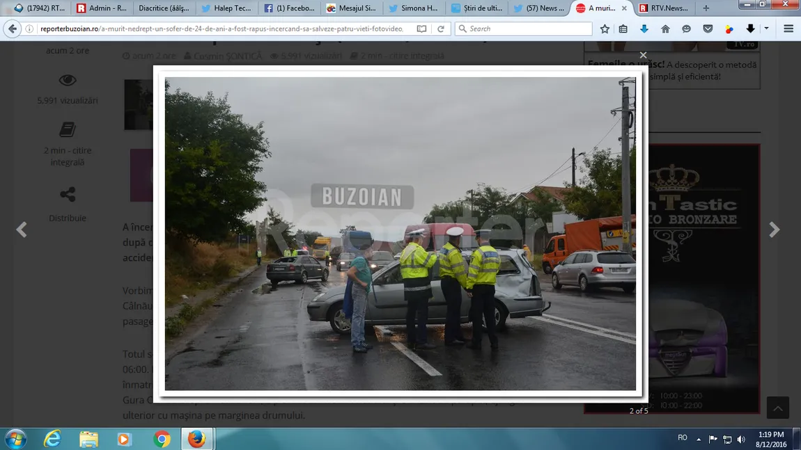 Şase oameni spulberaţi de o maşină, în timp ce salvau răniţi. Un tânăr de 24 de ani a murit