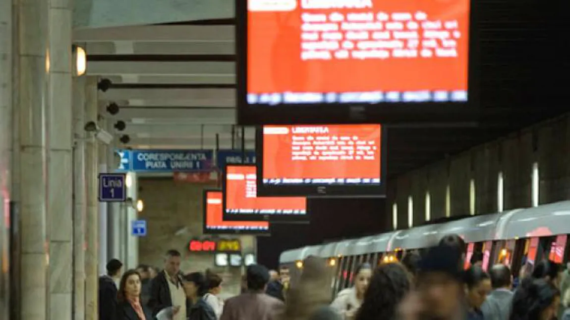 Inedit la metrou în Bucureşti. Ce vor putea vedea călătorii la televizoarele de pe peron