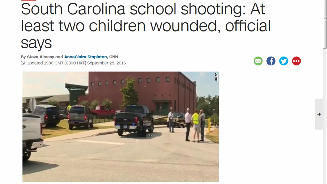 Atac armat într-o şcoală din SUA. Doi elevi şi o profesoară au fost împuşcaţi UPDATE