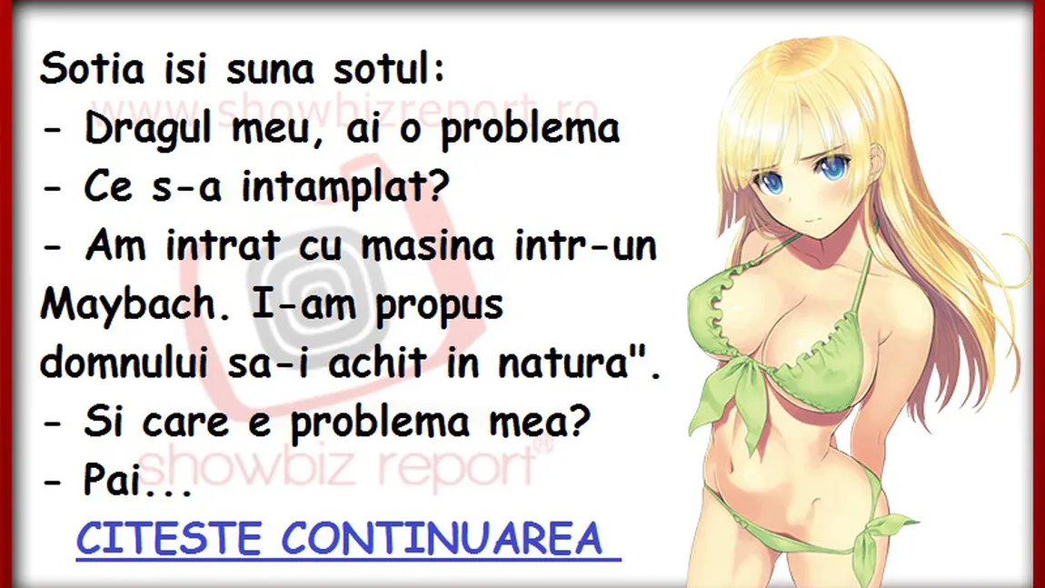 BANCUL ZILEI. Blonda sexy face accident cu maşina