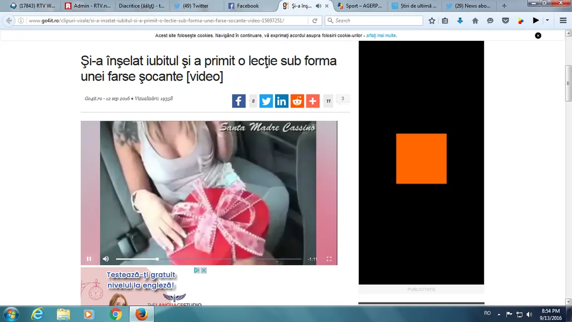 Lecţia şocantă primită de o tânără care şi-a înşelat iubitul. A primit un cadou terifiant VIDEO