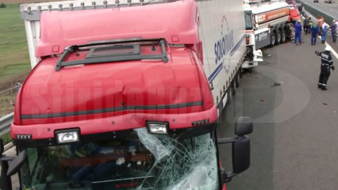 Accident între două TIR-uri la Buzău. Unul dintre şoferi era BĂUT