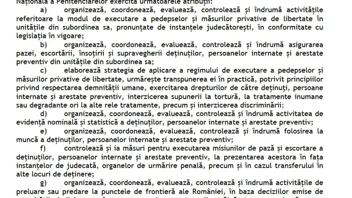 Ministerul Justiţiei vrea să reorganizeze Administraţia Penitenciarelor