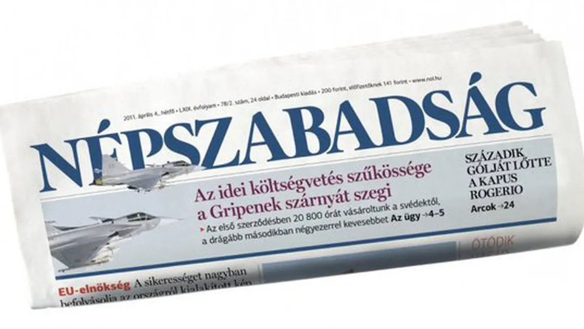 Cel mai mare ziar de opoziţie din Ungaria, suspendat. Jurnaliştii spun că e un 