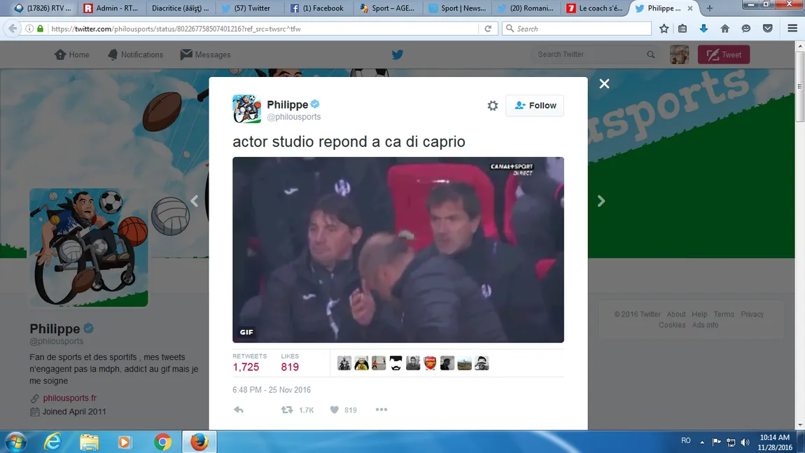 Cea mai jenantă simulare din fotbal. Antrenorul lui Toulouse s-a plâns că e lovit de un avion VIDEO