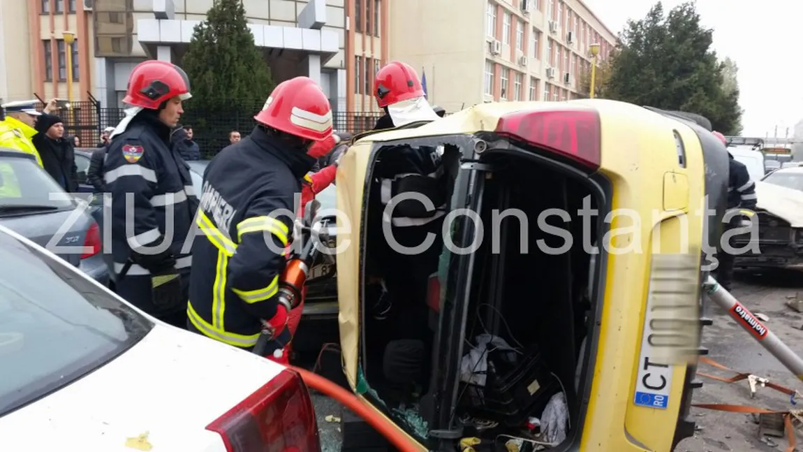 Accident grav în Constanţa. Opt maşini au fost implicate UPDATE