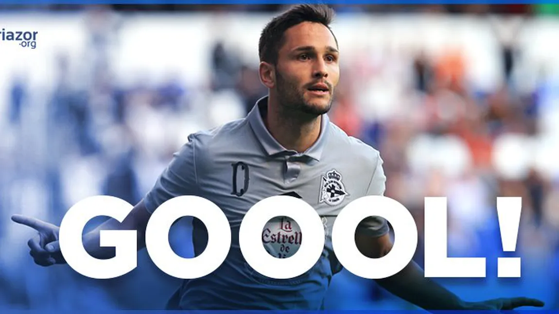 Florin Andone, gol şi pasă de gol pentru Deportivo în meciul cu Real Madrid, scor 2-6