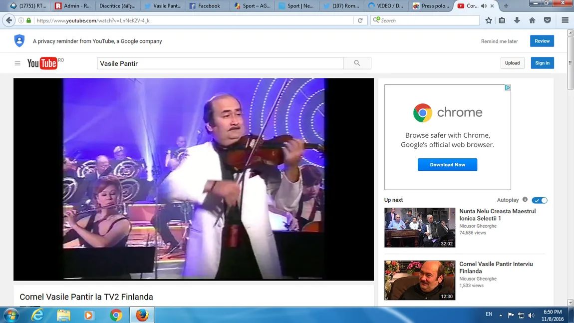 A murit unul dintre marii muzicieni ai României. Violonistul Vasile Panţîru s-a stins la 63 de ani