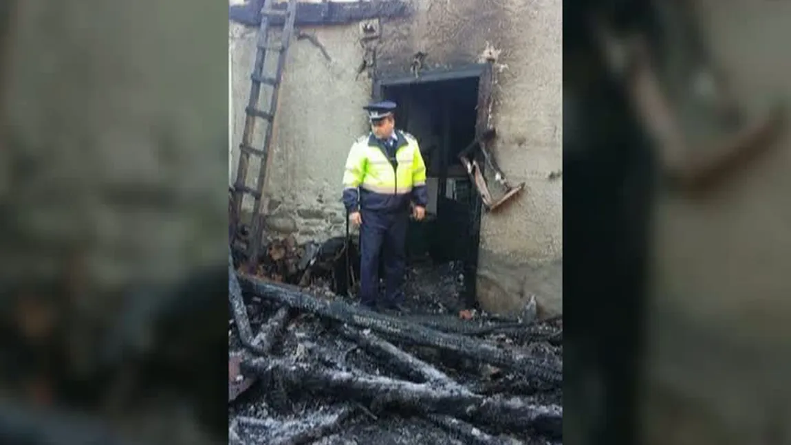 Poliţist erou în Bistriţa: A salvat o bătrână dintr-un incendiu