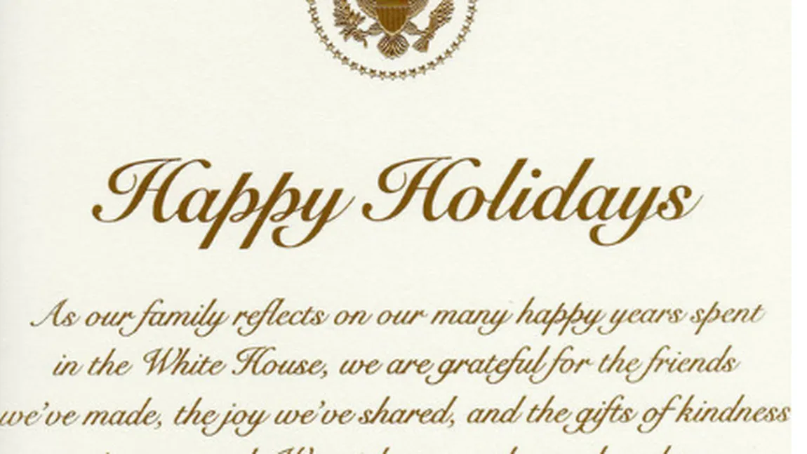 Cum arată ultima felicitare oficială de la Casa Albă a soţilor Obama. Mesajul a ajuns viral pe internet FOTO